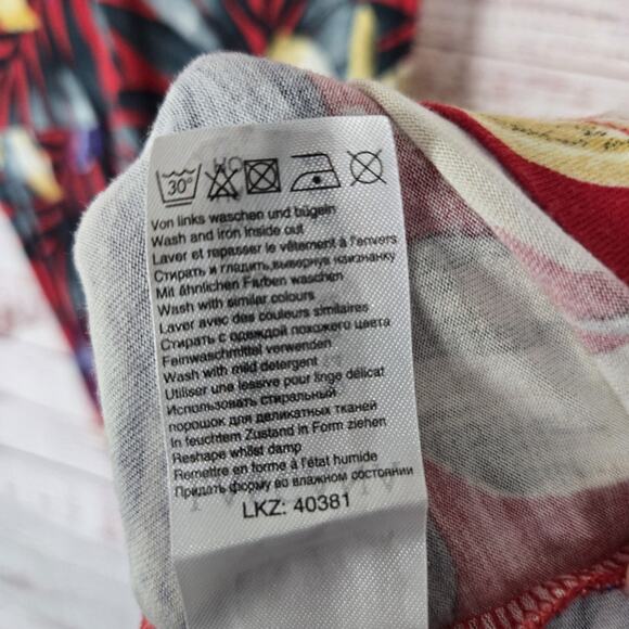 Lascana Dress Womens Medium 40 Floral Tropical Print Short Sleeve Viscose Summer - Picture 8 of 13